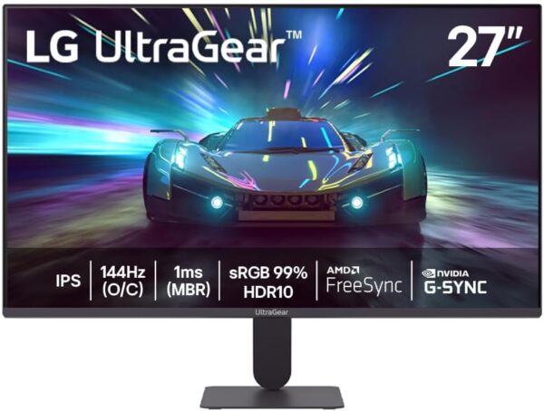 Monitor LG UltraGear™ 27" FHD 144Hz | 27G411A-B, 1ms (MBR), NVIDIA G-SYNC, AMD FreeSync, HDR10