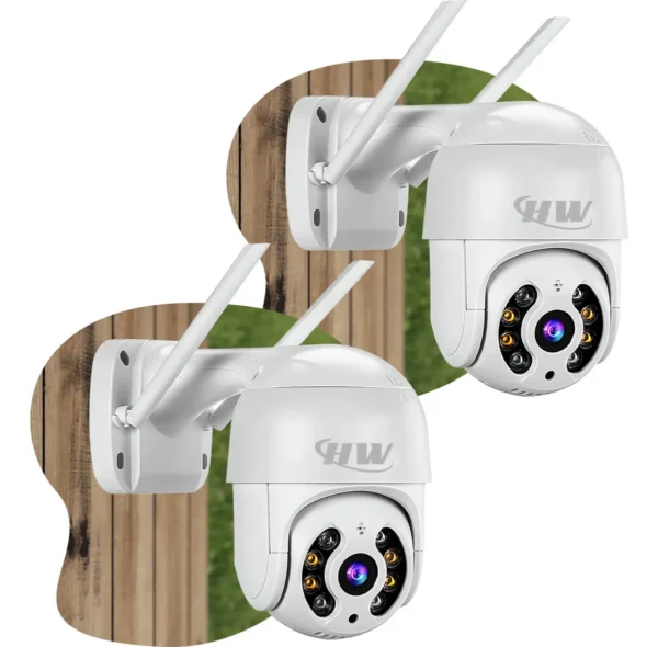 Kit 2 Câmera Segurança Ip Interna Externa Wifi iCSee Infravermelho Prova D’Água - HW