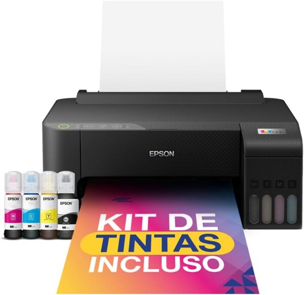 Impressora Epson EcoTank L1250 - Tanque de Tinta Colorida, Wi-Fi Direct, Comando de voz, Bivolt, Cor: Preto